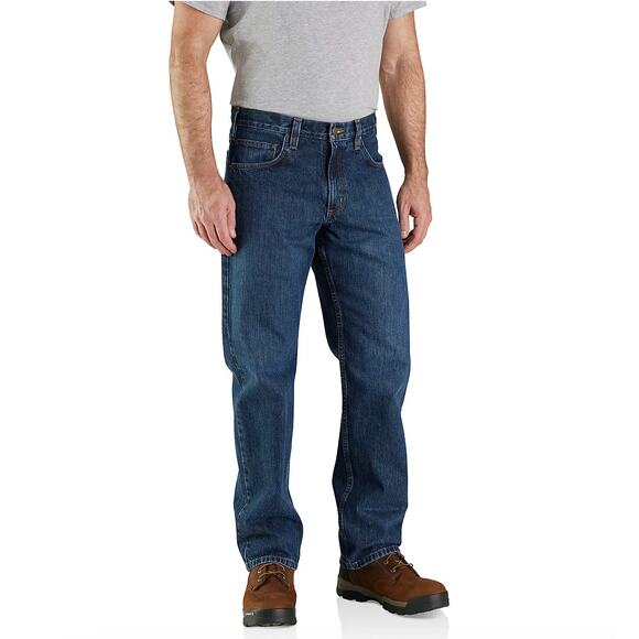 Carhartt Relaxed Fit Straight Jeans | Men's 38x30 | Classic Denim Workwear Pants - Picture 10 of 12
